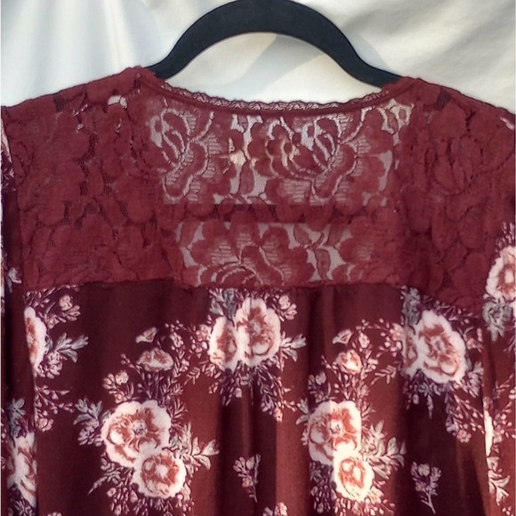 Large ALTARD STATE Flowy Top Blouse Lace Tassels floral Ruffled sleeve flower - Picture 11 of 11